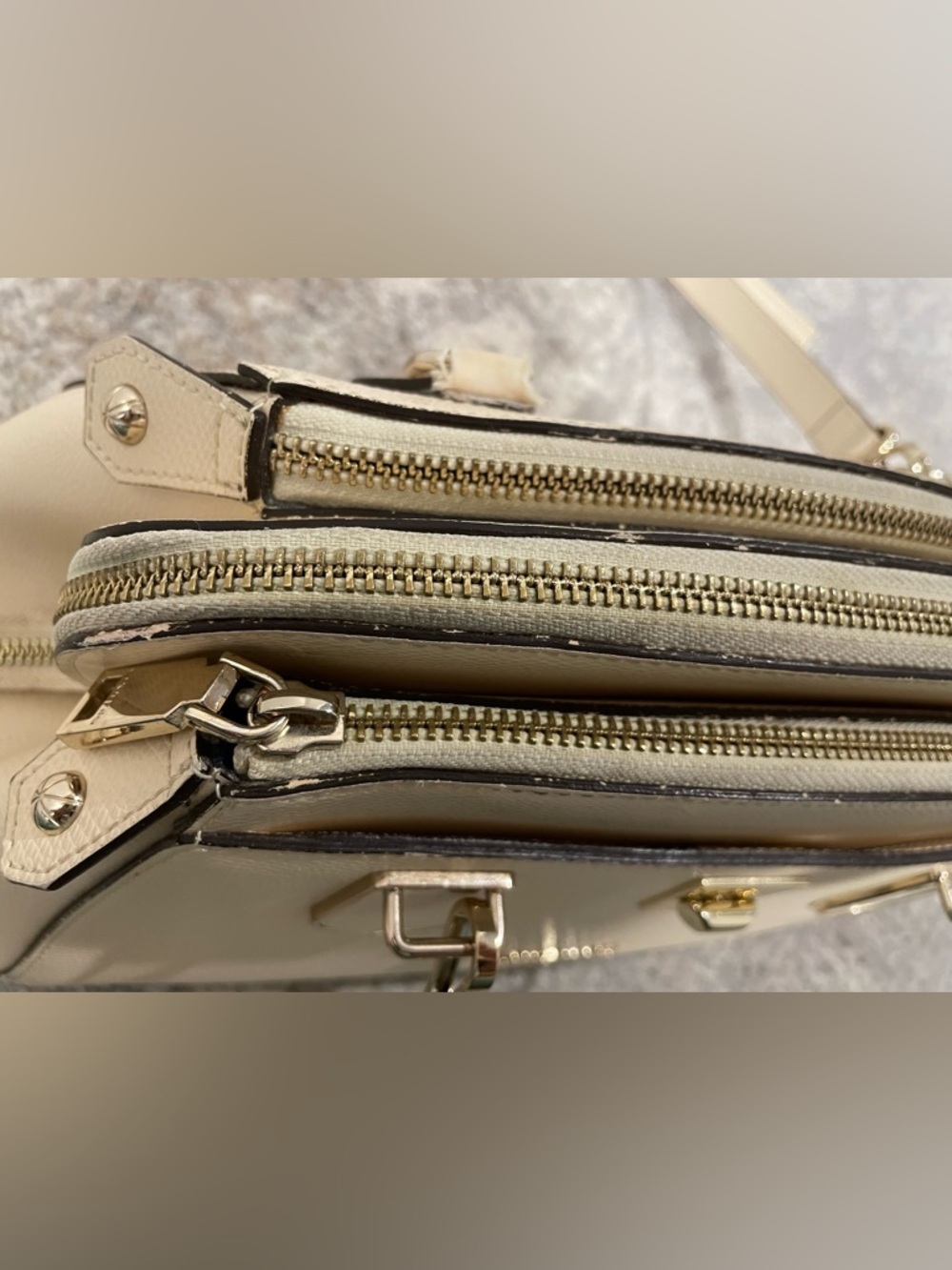 Cromia Beige Cream Italian Leather Shoulder Bag Crossbody Purse Made in Italy - Picture 14 of 15